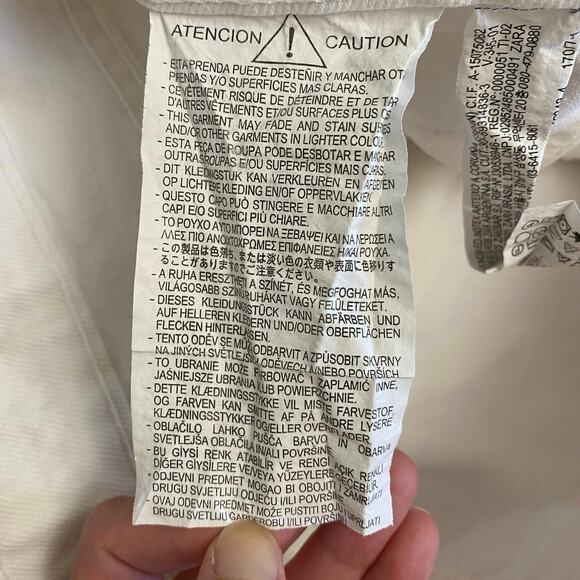 Zara High-Rise Distressed Mom Denim Shorts‎ Womens Size 8 White Streetwear - Picture 7 of 9